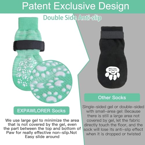 6PCS Anti Slip Dog Socks to Prevent Licking Paws (X-small (6 Count) / Green Cyan)