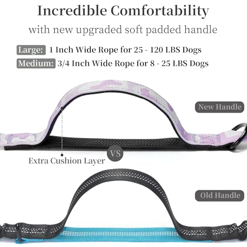 Hands Free Dog Leash with Zipper Pouch (white-purple mix / Large)