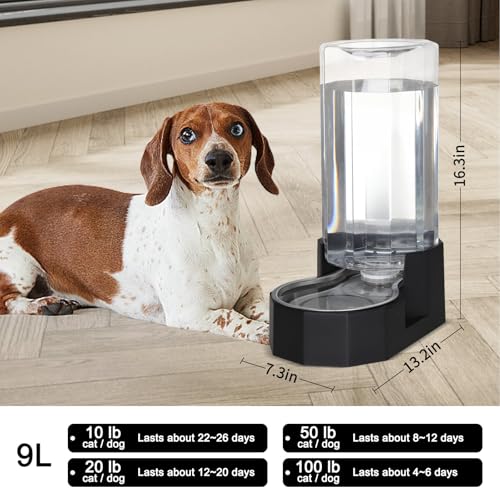 9L Lagre Gravity Dog Water Dispenser (Black / 9L Without Filter)