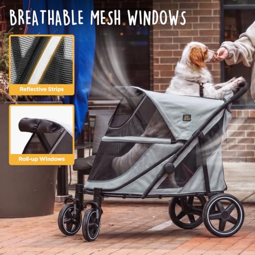 All Terrain Pet Stroller for Large & Medium Dogs (Grey)
