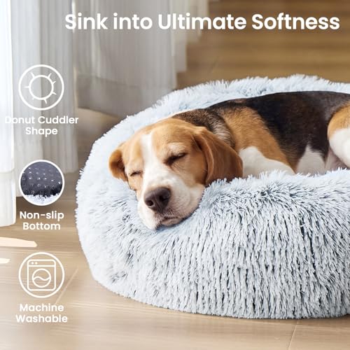 Calming Dog Beds Extra Large Sized Dog (01 - Smoke Grey / 45.0"L x 45.0"W x 10.0"Th)