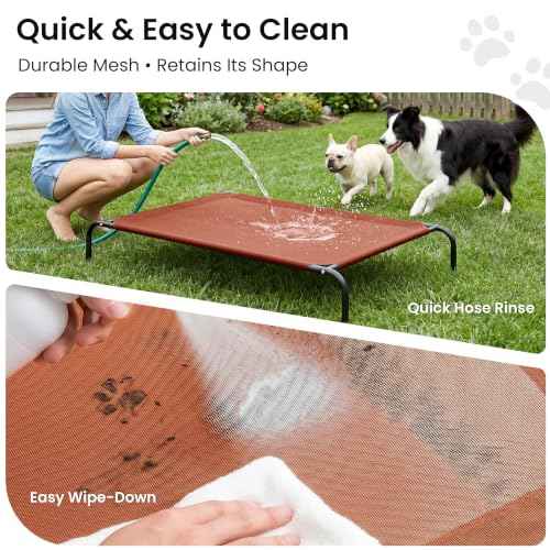Elevated Cooling Dog Bed for Medium Dogs (Terracotta / 43" X 31.5" X 8")