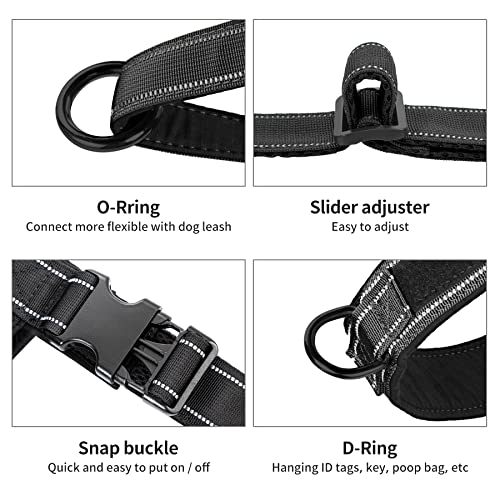 No Pull Dog Harness with Padded Handle+5 Ft Leash (S / Black Set)