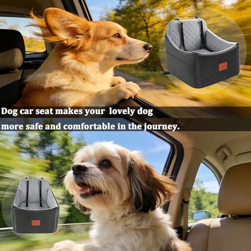 Dog Car Seat for Small Medium Dogs (Black/Grey / Medium)