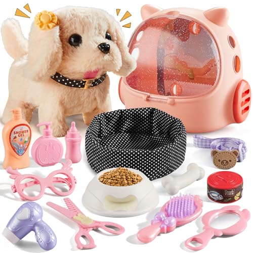 16 Pcs Robot Dog Toys for Girls (Orange)