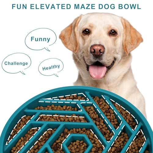 Slow Feeder Dog Bowls Large Medium Breed (Dark Green)