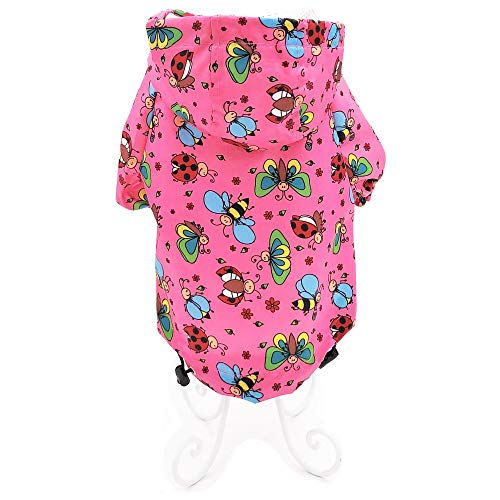 for Small Pet Cat Dog Raincoat Hoodie Coat Waterproof Rain Jacket Rainwear (PINK / XS: Chest - 12", Length - 10")