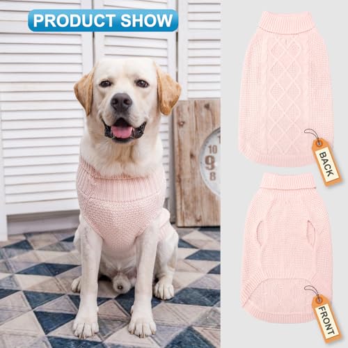 Turtleneck Dog Sweater (Large / Rosy)