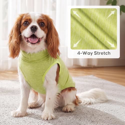 2Pack Dog Sweater for Small Dogs Soft Pet Coats Fleece Sweatshirt (Medium (7-11lbs) / 4# Stripe+Green)
