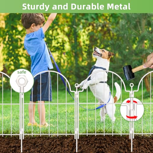 10 Pack White Decorative Garden Fence (White / 17 in(H))