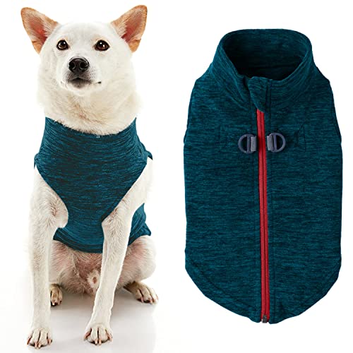 Zip Up Fleece Dog Sweater (Small chest (~13.5") / Turquoise Wash)