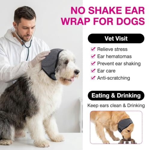 No Flap Ear Wraps for Dogs (Rosy / L)