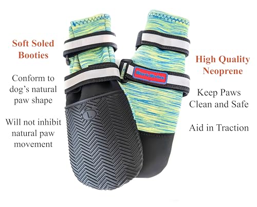 All Weather Neoprene Paw Protector Dog Boots with Reflective Straps in 5 Sizes! (XXL)