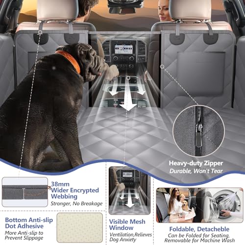 Dog Truck Seat Cover for Back Seat (XL - For Full Size Truck / Full Size SUV / Grey)