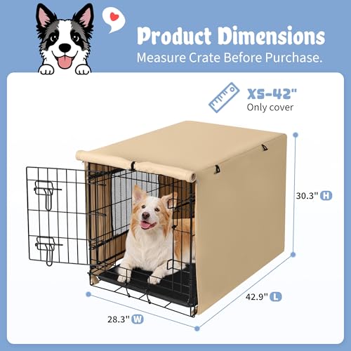 Dog Crate Cover (42.9"L x 28.3"W x 30.3"H / Beige)