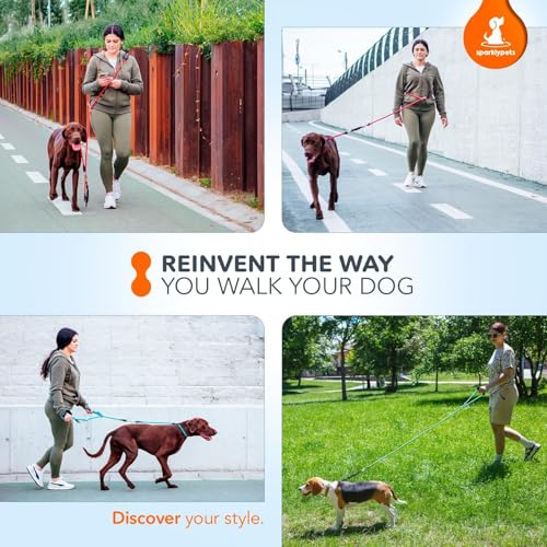 Bungee Rope Handsfree Leash for 1 Dog Medium & Large (Brown)