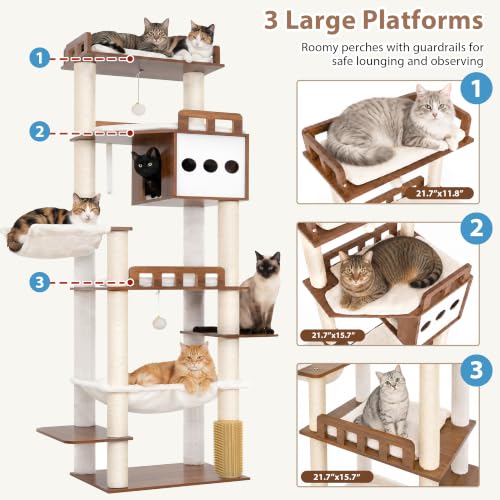 Modern Cat Tree (76 inches / Earth Brown)