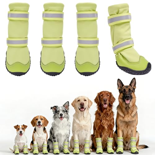 Dog Shoes Waterproof Dog Boots for Winter (6# (Insole Width 2.6″)for 52~68lbs)