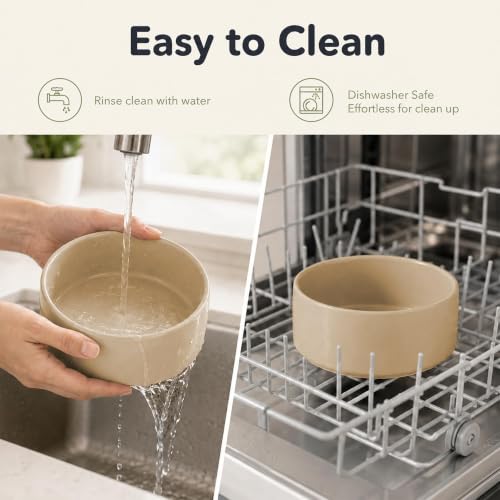 Ceramic Dog Bowls Elevated (Greige)