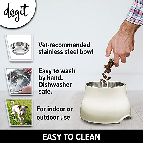 Elevated Dog Bowl for Large Dogs (Large / Off White)