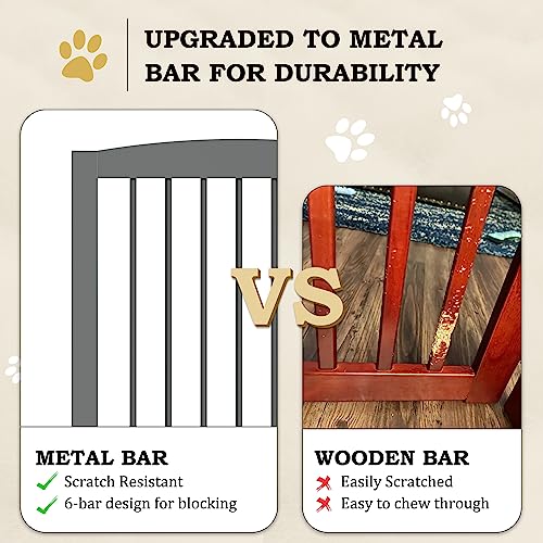 Freestanding Pet Gate with Door (6 Panel 32" / Gray)