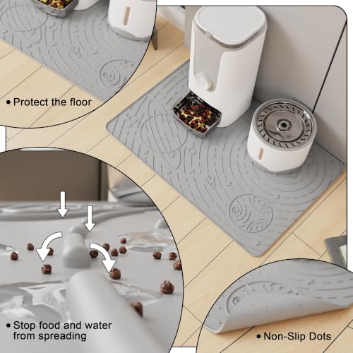 Galaxy Pet Feeding Mat (18.9"L x 11.8"W / Ash Light Grey)