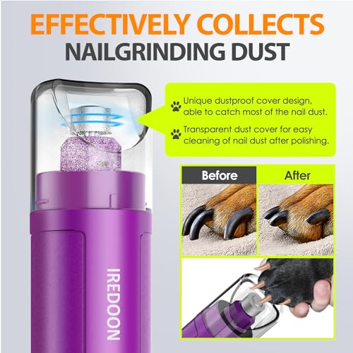 Dog Nail Grinder with 4 LED Lights (Purple)