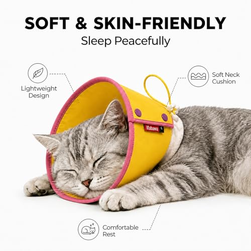 Soft Dog Cone Collar for Dogs & Cats (Yellow / XS)