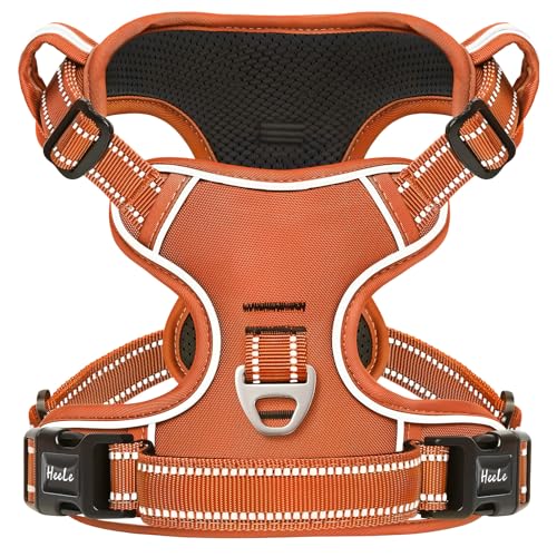 Dog Harness for Small Dogs No Pull Dog Vest Harness for Small Dog with Soft Padded Handle Reflective for Outdoor Training (S / Pumpkin Orange)