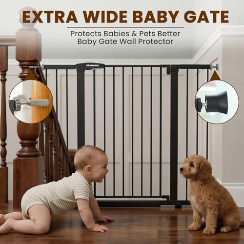 36" Extra Tall Baby Gate for Stairs (Black / 29.7-48"W x 36"H)