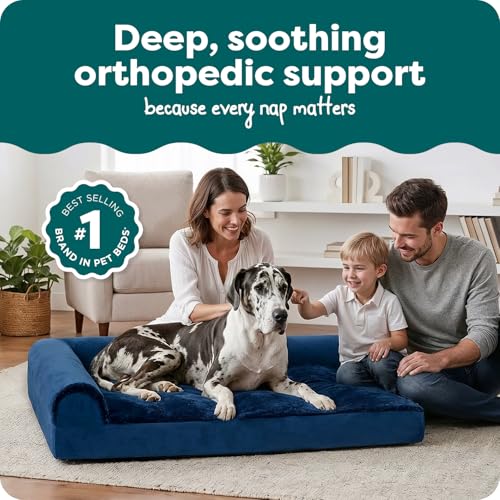 Orthopedic Dog Bed for Large Dogs w (Jumbo Plus / Deep Sapphire)
