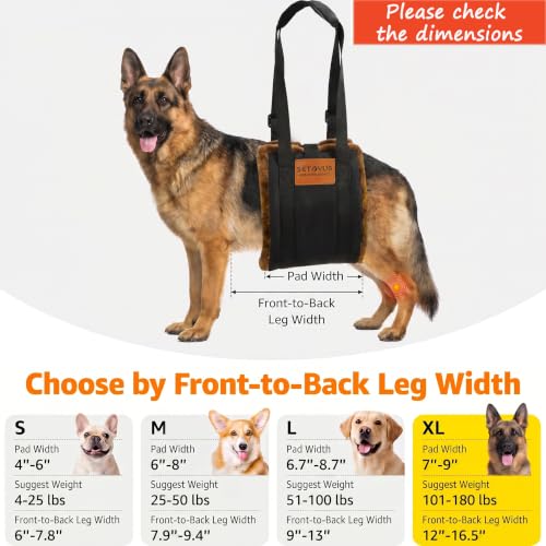 Adjustable Dog Lifting Harness (Brown / Extra Large)