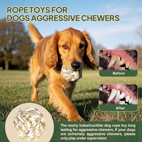 Dog Rope Toys for Large Dogs (Linen / Large)
