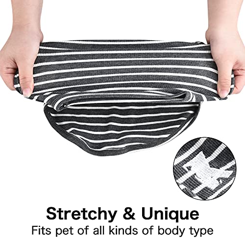 Dog Shirt Vest Lightweight Stretchy Dog T (Black + Grey / S-(2~7lb) | Chest(~13"))