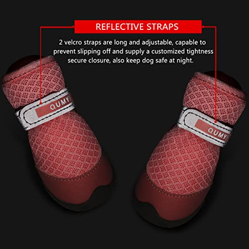 Dog Shoes for Small Dogs Hot Pavement Puppy Dog Boots & Paw Protectors (Pink / size 3: 1.70"x1.31"(L*W))
