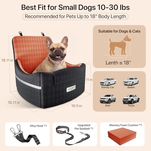 Elevated Dog Car Seat Booster for Small (Brown)