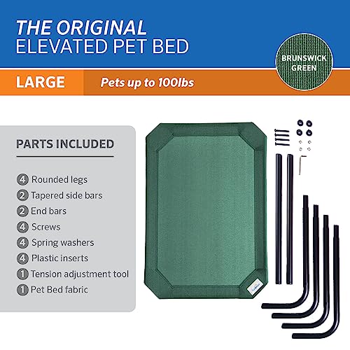 Gale Pacific Coolaroo The Original Cooling Elevated Dog Bed (Large Dog Bed / Brunswick Green)