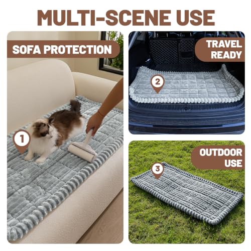 Dog Car Seat Waterproof Bed Cover Back Seat Light Grey 23.6”x51” (Light Grey / 23.6”x51”)