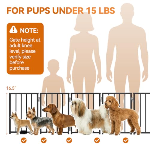 Small Dog Gate Indoor (Black / Up to 96" W, 16.5" H)