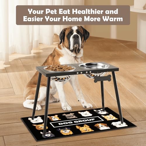 Metal Elevated Dog Bowls (Height-17inch / Black-XX)