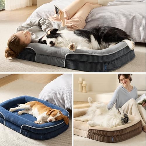 360°Oval Bolster Orthopedic Dog Bed Medium Size Dog (Charcoal / 30"lx20"wx6.5"th)