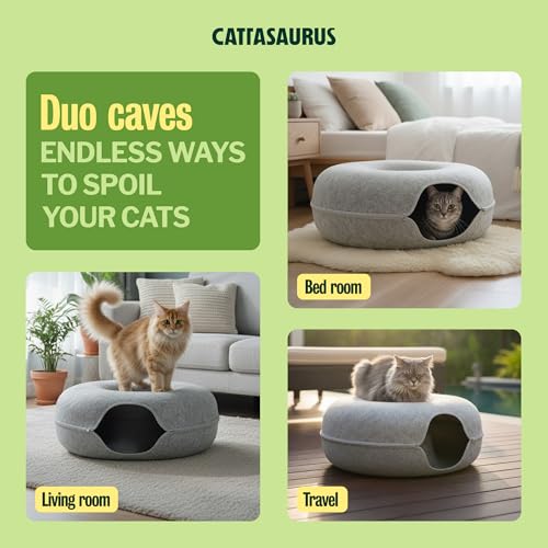 Peekaboo Cat Cave Duo Jumbo Set (Light Gray + Light Gray / Jumbo)