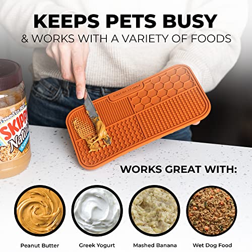 Dog Lick Mat for Dogs (1 Pack / Orange)