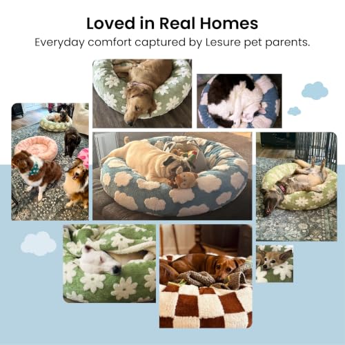 Shown on TV Jacquard Donut Cute Small Dog Beds (27.0"L x 27.0"W x 8.0"Th / Cozy Clouds Blue)