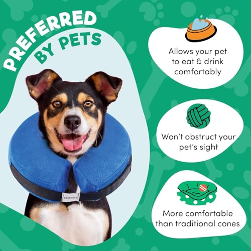 Inflatable Dog Cone Collar Alternative After Surgery Large+ (Dark Grey / Large+[Neck:16"-18"])