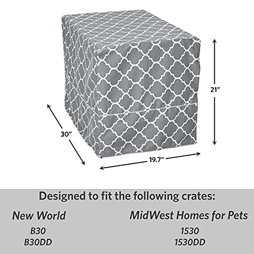 MidWest Homes for Pets Medium Dog Crate Cover Featuring Teflon Fabric Protector (Designer Gray / 30 Inch)