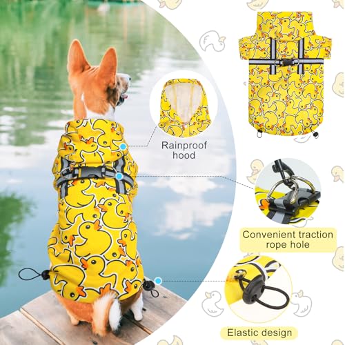 Dog Raincoats for Small Dogs (Duck Yellow / S(Back 13.2", Chest 18.5", Neck 13.9"))
