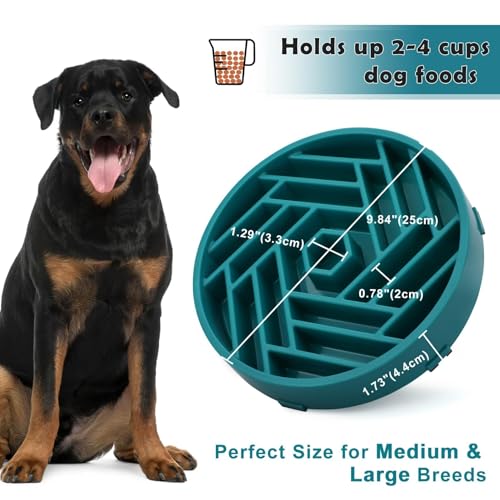 Slow Feeder Dog Bowls Large Medium Breed (Dark Green)