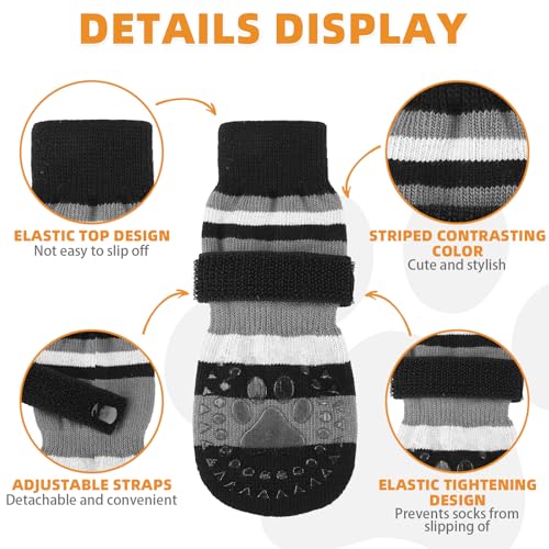 Anti Slip Dog Socks to Prevent Licking Paws and Slipping (black / Large)