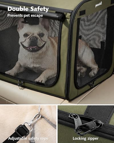 Dog Car Carrier Light Weight 24×17.7×20.5in (Green / 24.0"L x 17.7"W x 20.5"H)